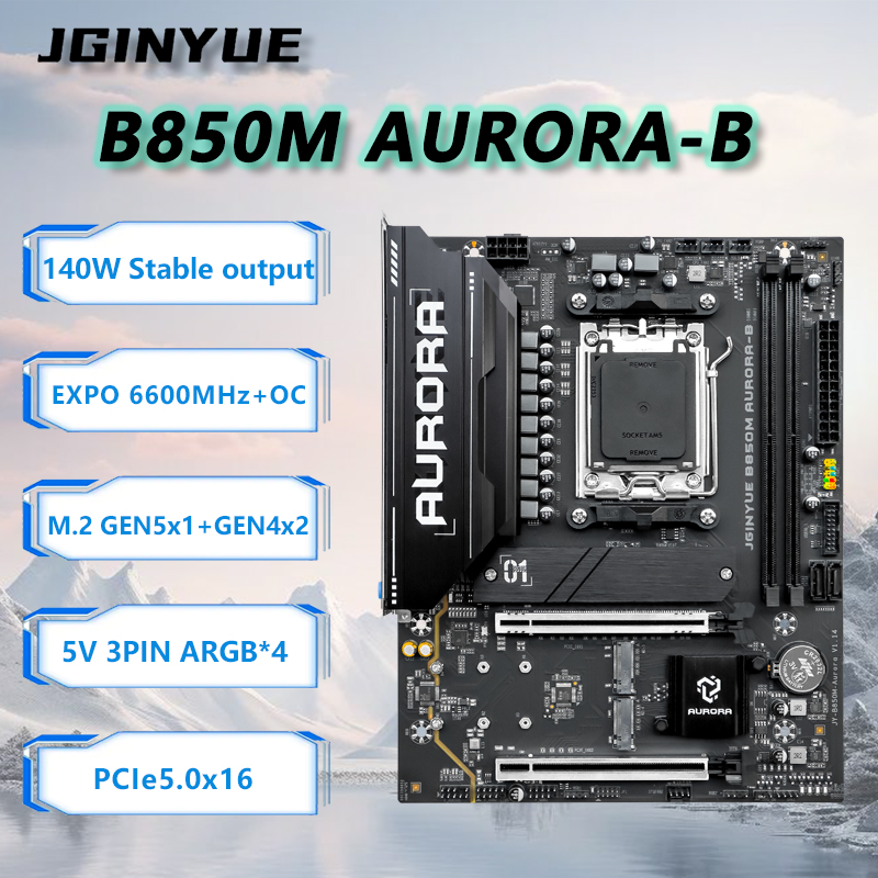Am5 Micro Atx Pcie 5.0 Motherboard - JGINYUE B850M AURORA-B Motherboard Baru M-ATX