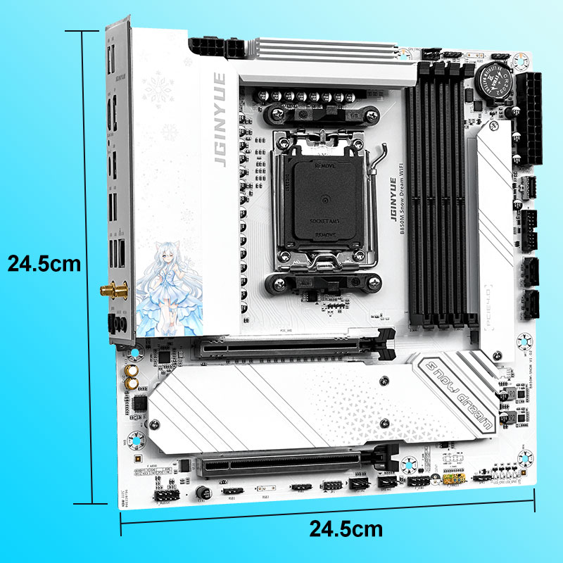 JGINYUE B850M Snow Dream, moth - Am5 Micro Atx Pcie 5.0 Motherboard ulasan dan harga